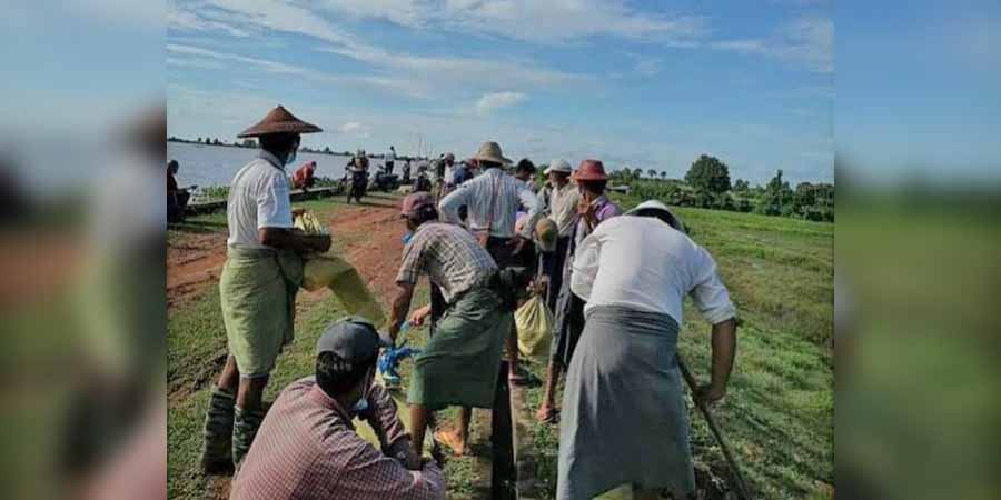 ကန့်ဘလူမြို့နယ်ထဲက ပေကြီးဆည် စိုးရိမ်ရေမှတ်ရောက်ရှိ