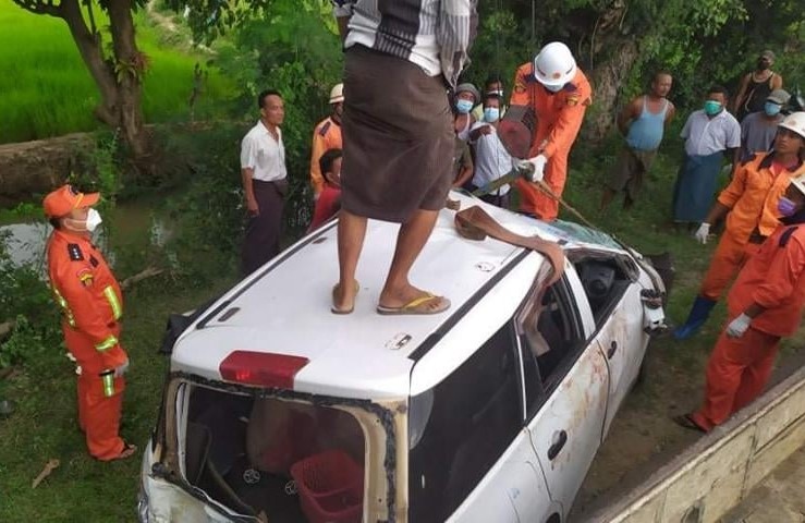 ဒီပဲယင်းတွင် ယာဉ်တိမ်းမှောက်မှုကြောင့် ၁ ဦးသေဆုံး၊ ၁ ဦး ဒဏ်ရာရ