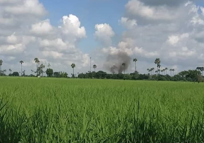 စစ်ကိုင်း၊ ပြင်ထောင်ကျေးရွာကို စစ်ကောင်စီတပ် ၀င်စီးနင်းမီးရှို့