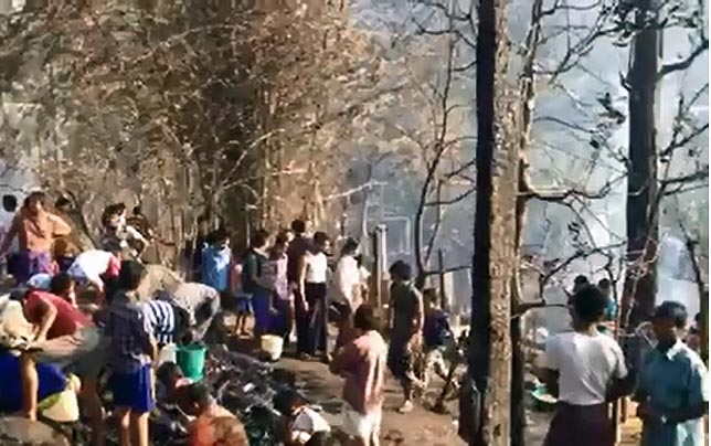 မယ္လဒုကၡသည္စခန္းတြင္ အိမ္ေျခ ၁၀၀ ေက်ာ္ မီးေလာင္ပ်က္စီး