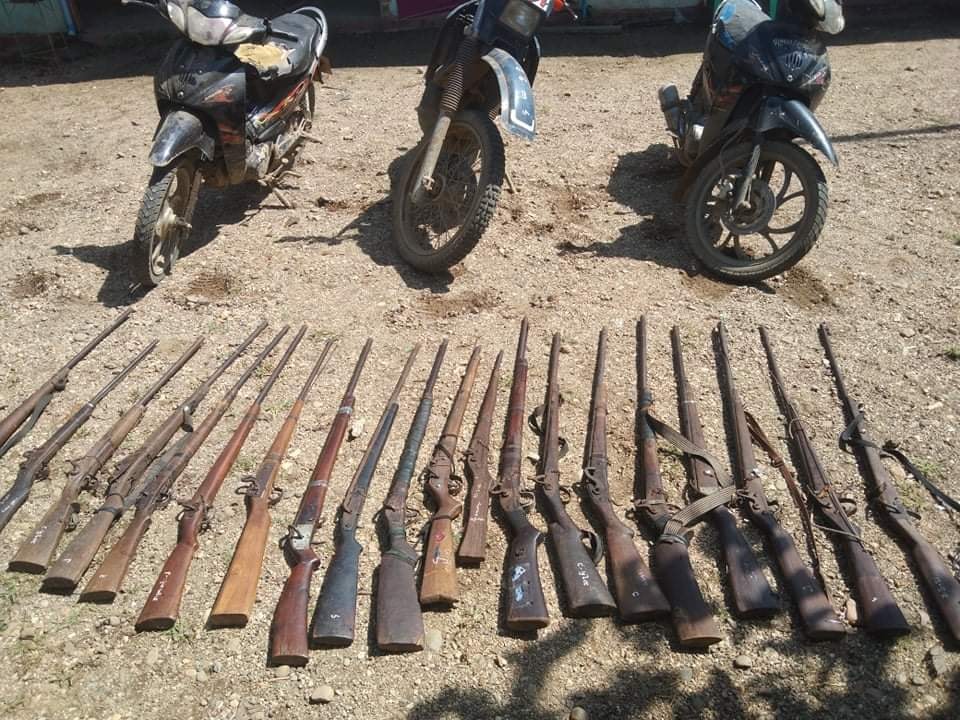 ထီးလင်းမြို့နယ်တွင် ပျူစောထီးအဖွဲ့ထံမှ တူမီးသေနတ် အလက် ၂၀ သိမ်းဆည်းရမိ