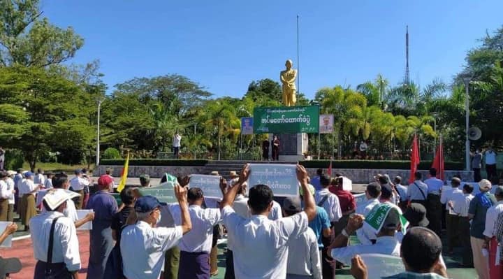 မော်လမြိုင်က စစ်တပ်ထောက်ခံပွဲ လုံခြုံရေးအင်အားက ပိုများနေ