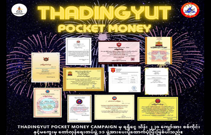 စစ်ကိုင်းနှင့် မကွေးဒေသရှိ  PDF တပ်များအတွက်  ငွေကျပ်သိန်း ၂၂၀ ကျော်ထောက်ပံ့
