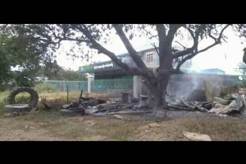 ပုလဲမြို့နယ်က နေအိမ်အချို့ကို စစ်ကောင်စီတပ်မီးရှို့၊ ‌နေအိမ် ၄ လုံး ဆုံးရှုံး