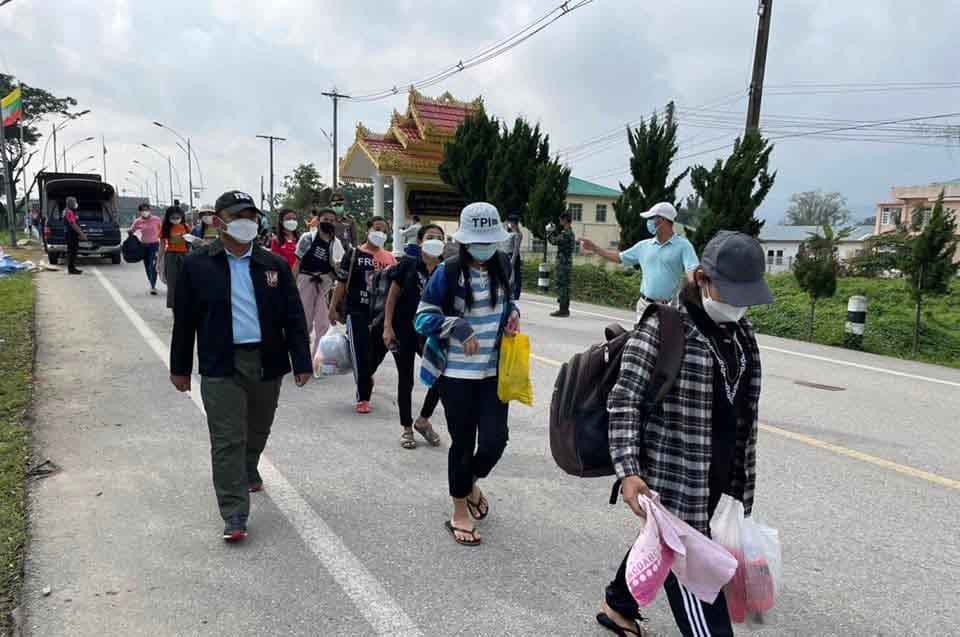 တရားမဝင် ဝင်ရောက်မှုဖြင့် ဖမ်းထားသည့် မြန်မာနိုင်ငံသားများကို ထိုင်းစစ်တပ်က ပြန်လွှတ်