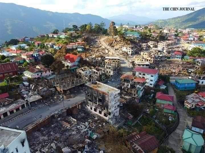 ထန်တလန်တွင် စစ်တပ်က ပစ်ခတ်မီးရှို့သဖြင့် ဘုရားကျောင်းနှင့် နေအိမ် ၁၀၀ ခန့် မီးလောင်ဆုံးရှုံး