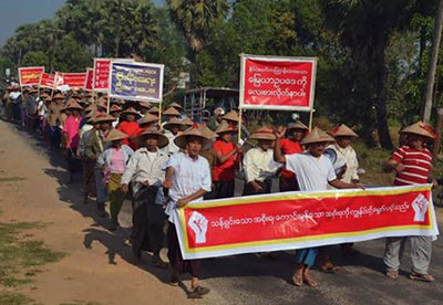 သိမ္းဆည္းေျမ ျပန္ရေရး ထား၀ယ္လယ္သမားမ်ား ဆႏၵျပ