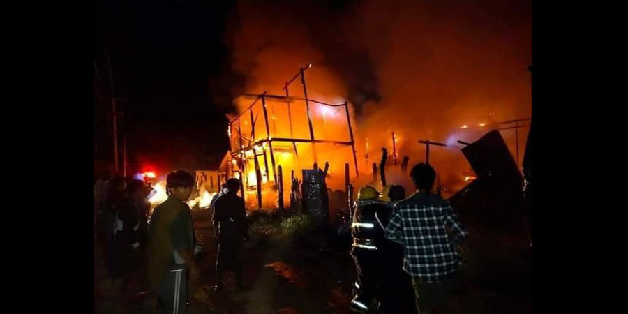 ညောင်ဦးမြို့နယ် တောင်ရှေ့ကျေးရွာတွင် မီးလောင်၊ နေအိမ် ၃ လုံး ဆုံးရှုံး