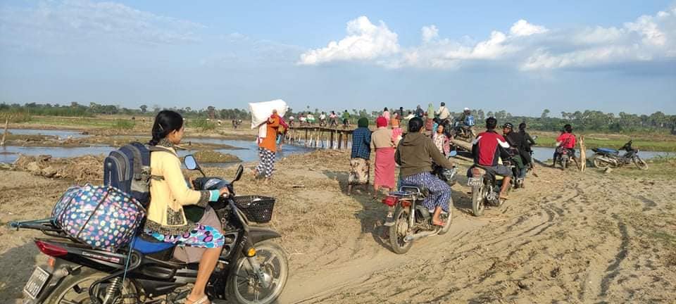 ယင်းမာပင်မြို့နယ်တွင် တိုက်ပွဲကြောင့် ဒေသခံများ ထွက်ပြေးတိမ်းရှောင်
