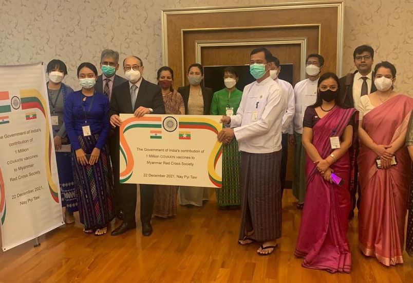အိန္ဒိယနိုင်ငံခြားရေးအတွင်းဝန်က မြန်မာအတွက် ကိုဗစ်ကာကွယ်ဆေး အလုံးရေ ၁ သန်းပေးအပ်