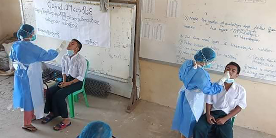ပေါင်မြို့နယ်တွင် အထက်တန်းပြဆရာမနှင့် ကျောင်းသားများအပါအဝင် ၁၀ ဦး ကိုဗစ်ပိုးတွေ့ရှိ