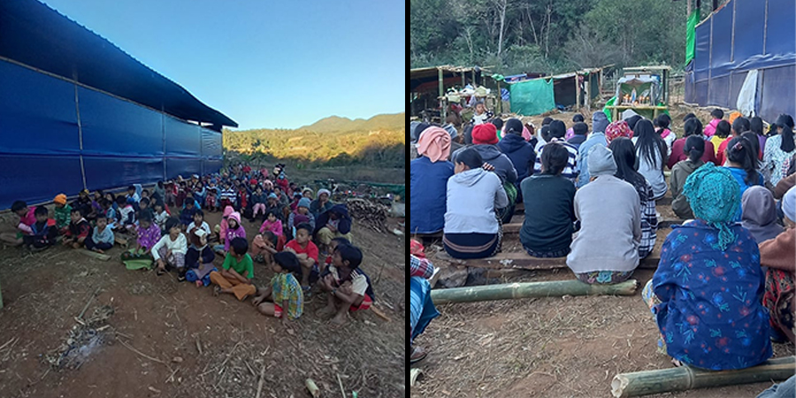 လေယာဉ်ဖြင့် ဗုံးကြဲခံရသည့် ဖရူဆိုမြို့နယ်က စစ်ရှောင်ပြည်သူများ အကူအညီလိုအပ်နေ