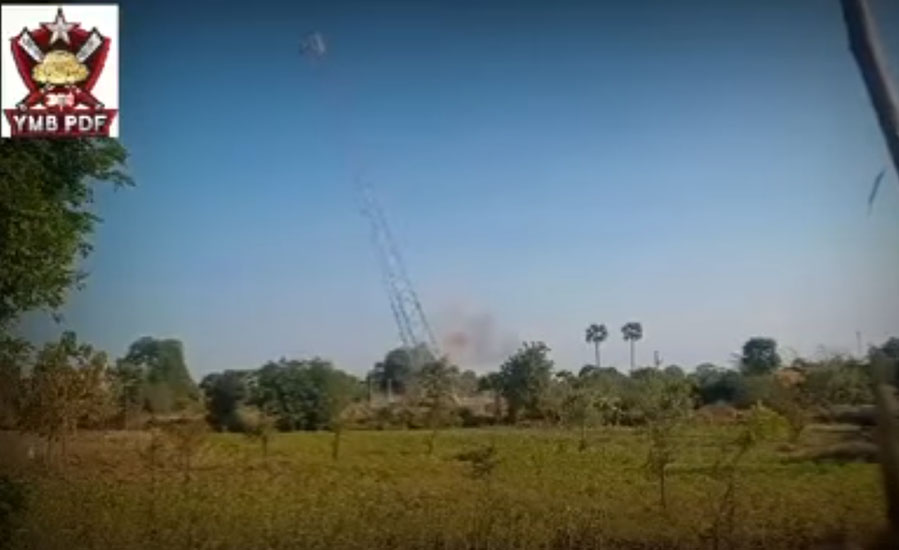 ယင်းမာပင်မြို့နယ်အတွင်း စစ်တပ်ပိုင် Mytel တာဝါတိုင် မိုင်းခွဲခံရ