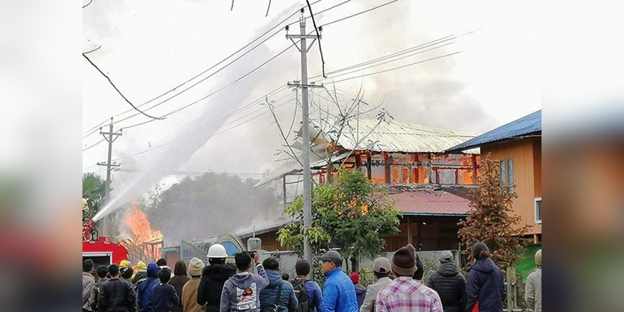 ပူတာအိုမြို့တွင် မီးလောင်မှုကြောင့် နေအိမ် ၂ လုံးဆုံးရှုံး