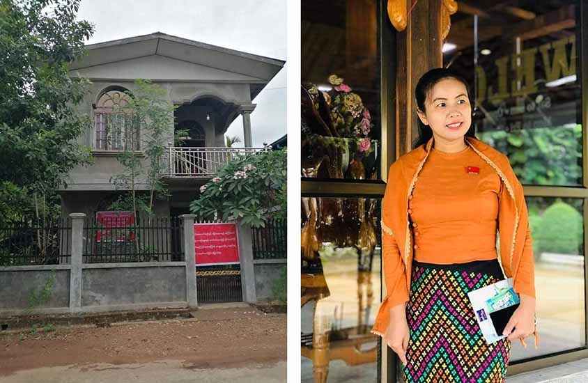 မုဒုံမြို့နယ်အမတ် ဒေါ်ခင်ကျော့ဖြူ၏ နေအိမ် ချိတ်ပိတ်ခံရ