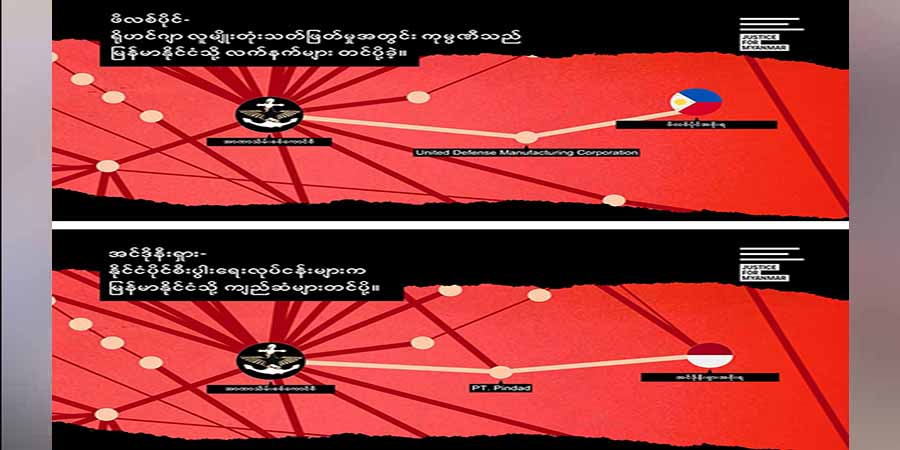 ဖိလစ်ပိုင်နှင့် အင်ဒိုနီးရှားတို့က  မြန်မာစစ်တပ်ကို စစ်လက်နက်များ ထောက်ပံ့ပေးနေ