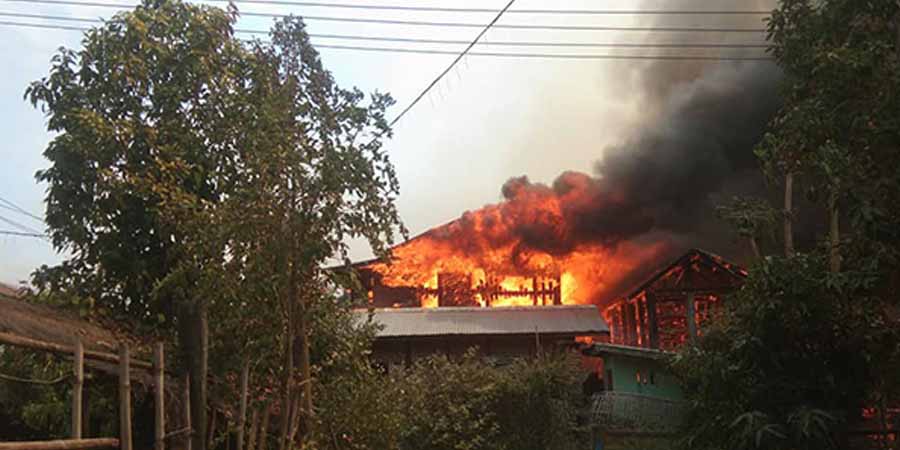 ရွှေဘိုမြို့နယ် နမစားရစ်ရွာကို စစ်တပ်က ဝင်ရောက် စီးနင်းမီးရှို့