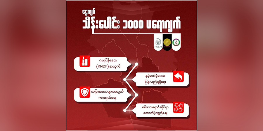 ကရင်နီဒေသအတွက် သိန်းတစ်ထောင် ပရောဂျက်တွင် ပါဝင် လှူဒါန်းနိုင်