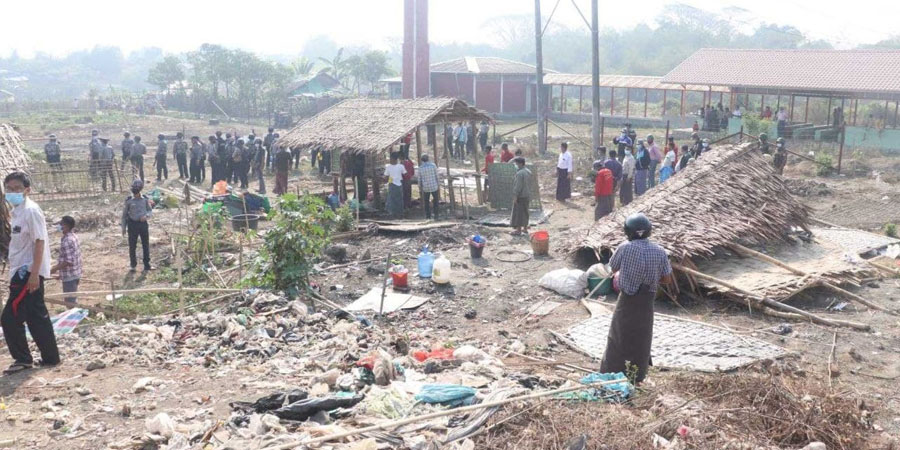 စစ်တွေမြို့ အာဂျိတ်တော်ကုန်းရှိ ကျူးကျော်အိမ်များကို စစ်ကောင်စီ အင်အားသုံးဖယ်ရှား