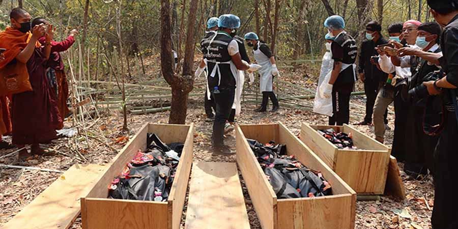 ဖမ်းဆီးသတ်ဖြတ်ခံရသည့်  TNP ပါတီ မိုင်းကိုင်မြို့နယ်ဥက္ကဋ္ဌ ဦးမိုင်းနုမ်ဟန်အပါအဝင်  မိသားစုဝင် ၃ ဦး၏ ဈာပန ကျင်းပ