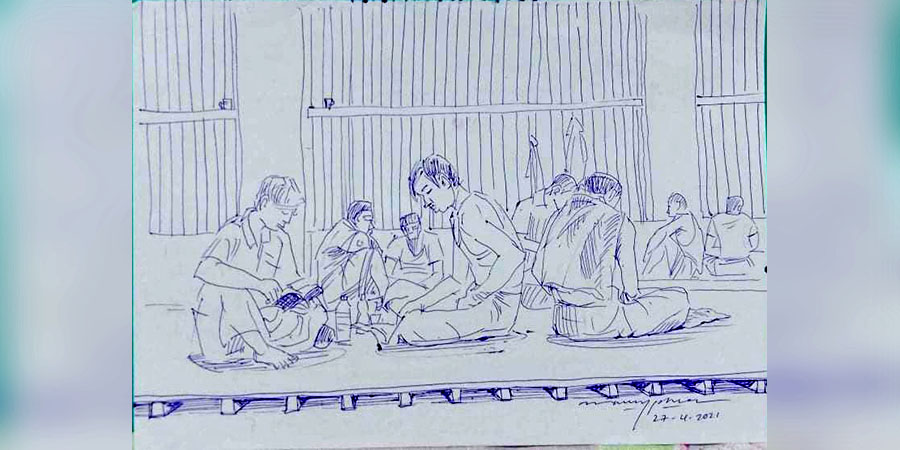 အင်းစိန်အကျဉ်းထောင်တွင်း အခြေအနေ ပန်းချီပုံကြမ်းများ ထွက်ပေါ်