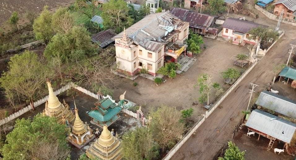 ယင်းမာပင်မြို့နယ်၌ လေပြင်းတိုက်ခတ်ပြီး အိမ်ခြေ ၃၀၀ ကျော်ပြိုကျပျက်စီး