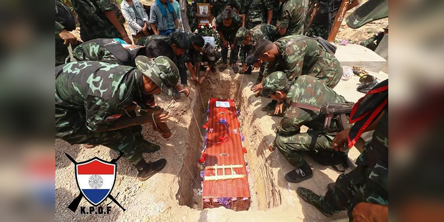 KPDF တပ်ဖွဲ့ဝင် ကျဆုံးရဲဘော် စိုင်းသက်ပိုင်ဟိန်း (ခ) လင်းပိုင်၏ ဈာပန (ဓာတ်ပုံ)