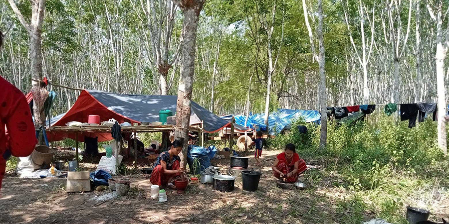 ထီးမူးထဒေသ တိုက်ပွဲတွင် လက်နက်ကြီးပစ်ခတ်မှုနှင့် လေကြောင်းပျံသန်းမှုကြောင့် ဒေသခံများ ထွက်ပြေး