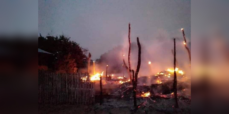 ပေါက်မြို့နယ် ပုတီးကျေးရွာကို စစ်ကောင်စီတပ် ဝင်ရောက်မီးရှို့ နေအိမ် ၇၀ ခန့်ဆုံးရှုံး