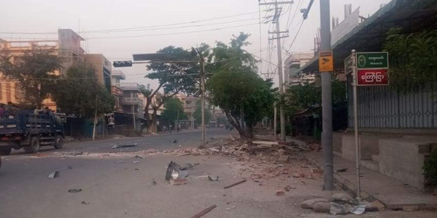 ကလေးမြို့ စမ်းမြို့ရပ်ကွက်ရှိ ယာဉ်ထိန်းရဲကင်း ဗုံးခွဲခံရ