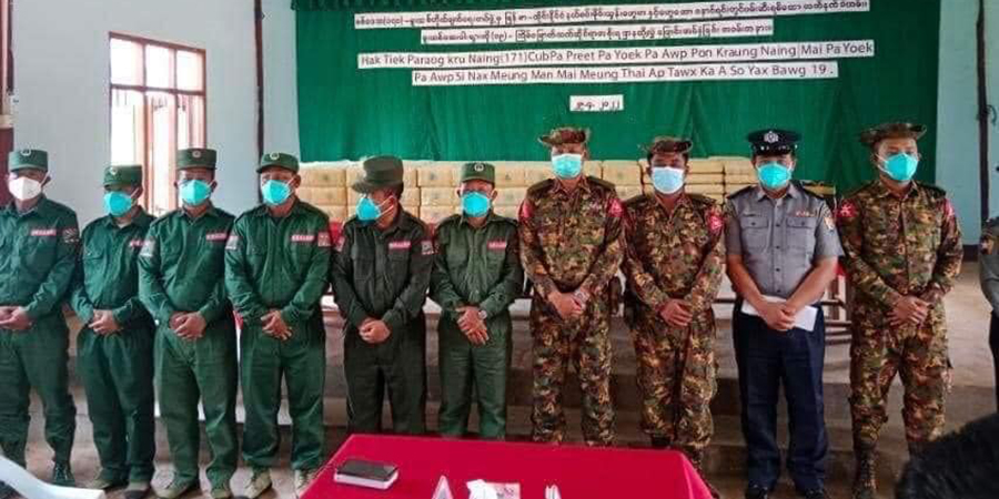 UWSA ‘ဝ’တပ်ဖွဲ့က ဖမ်းဆီးရမိ မူးယစ်ဆေးများကို စစ်ကောင်စီတပ်ထံ လွှဲပြောင်းပေးအပ်