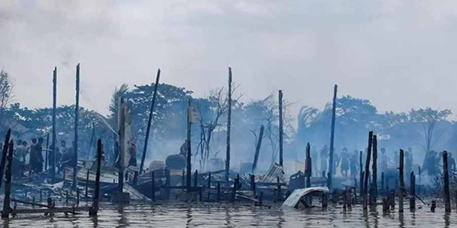 အမာမြို့၊ ကျင်ကြီးဒေါင်ကျေးရွာတွင်  နေအိမ် ၅၀ ကျော် မီးလောင်ဆုံးရှုံး