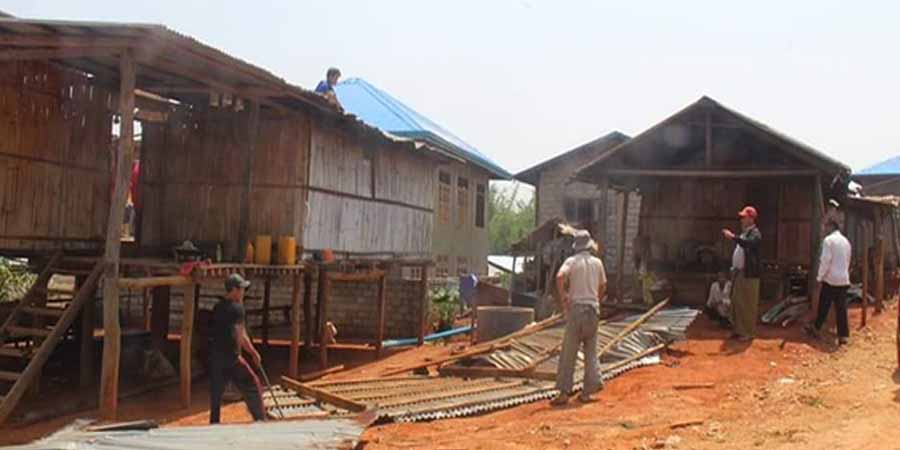 နမ့်စန်မြို့နယ်၌ လေပြင်းတိုက်ခတ်သဖြင့် နေအိမ် ၃၀ ကျော်ပျက်စီး