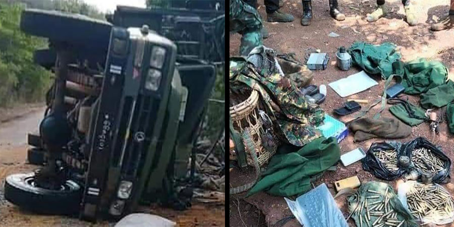 ဘောလခဲသို့ ရိက္ခာပို့သည့် စစ်ကောင်စီယာဥ်တန်းတိုက်ခိုက်ခံရ