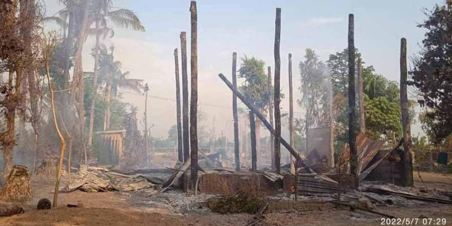 တန့်ဆည်မြို့နယ်ရှိ  ကျေးရွာ ၂ ရွာနှင့်  ကလေးမြို့နယ်ရှိ  တင်သားကျေးရွာကို  စစ်တပ်က မီးရှို့