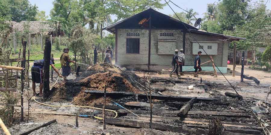 ယင်းမာပင်တွင် စစ်တပ်က ပြည်သူ ၁ ဦးအား သတ်ဖြတ်ပြီး နေအိမ်များကို မီးရှို့ဖျက်ဆီး