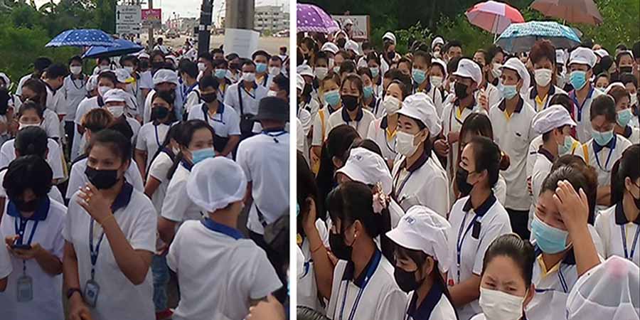 ထိုင်းလျှပ်စစ်ပစ္စည်းစက်ရုံတွင် မြန်မာလုပ်သား ၁၉ ဦး အလုပ်ထုတ်ခံရသဖြင့် အလုပ်သမား ၄၅၀ ကျော် ဆန္ဒပြ