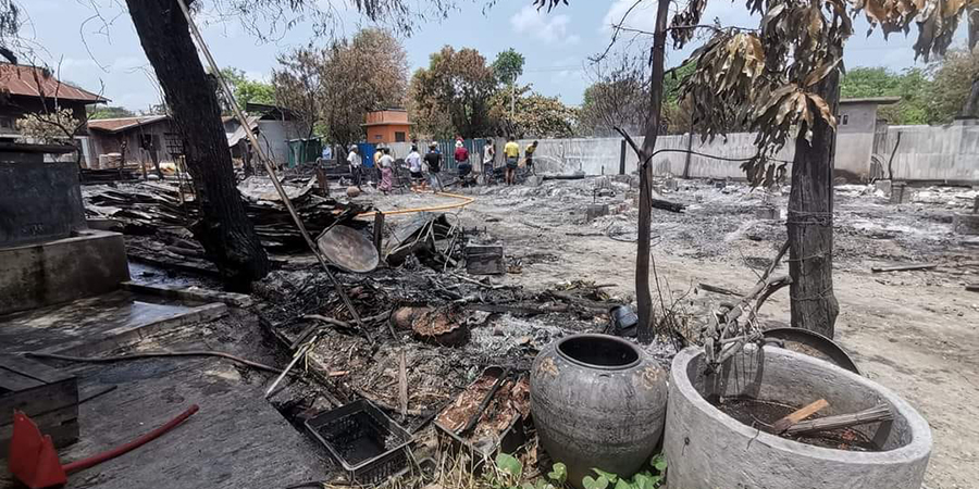 ယင်းမာပင်၊ လည်ငေါက်ရွာကို စစ်တပ်က မီးရှို့ပြီး ပစ်ခတ်သတ်ဖြတ်မှုကြောင့် လူ ၄ ဦးသေဆုံး၊ အမျိုးသမီး ၂ ဦး ဒဏ်ရာရ
