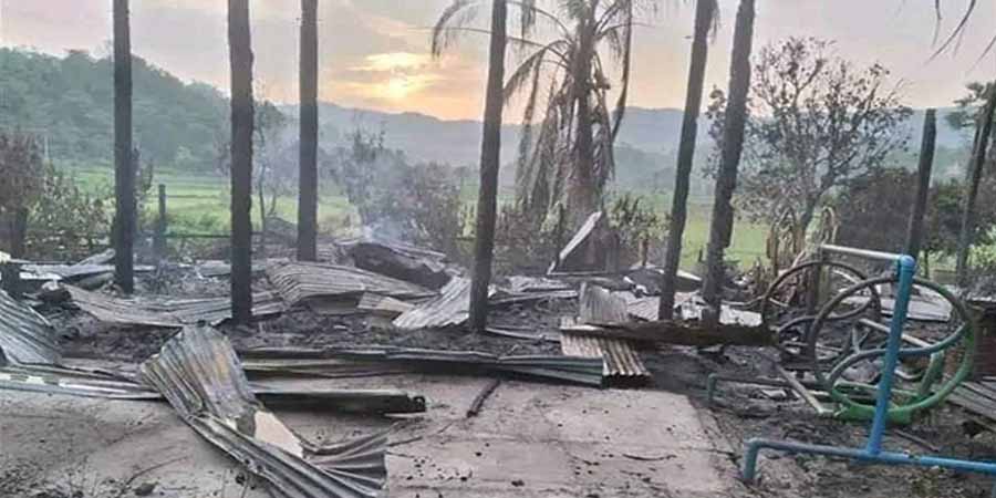 ထီးလင်းမြို့နယ်‌ ကျေးရွာအချို့ကို စစ်ကောင်စီတပ်က ဝင်ရောက် မီးရှို့