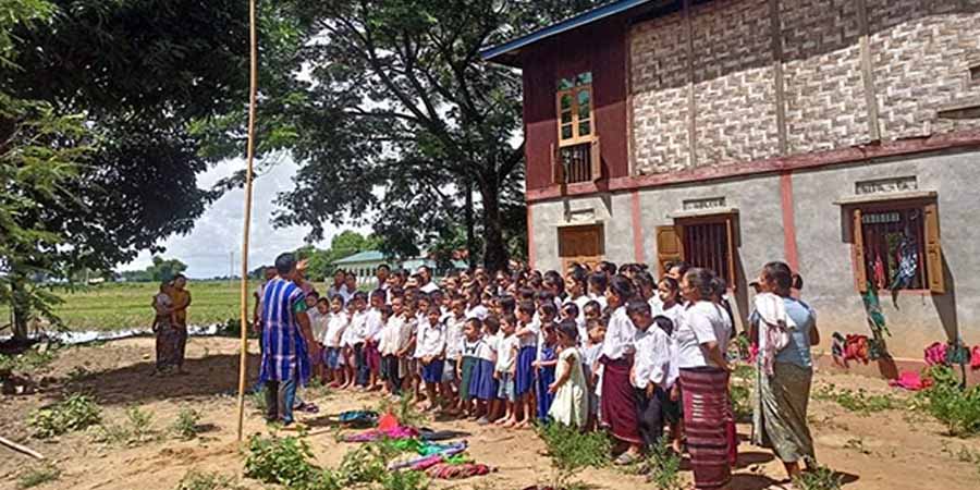 ကေအန်ယူနယ်မြေ မုန်းမြို့နယ်ရှိ ကျေးရွာ ၁၃ ရွာတွင် ကိုယ်ထူကိုယ်ထကျောင်း စတင်ဖွင့်လှစ်