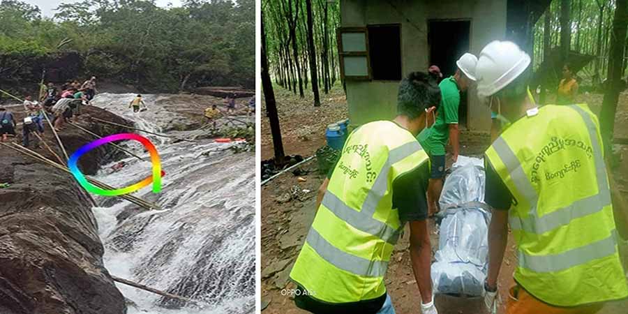 ကံပေါက် ဆင်ကိုးရပ်ရေတံခွန်တွင် မိန်းကလေး ၁ ဦး  ပြုတ်ကျသေဆုံး