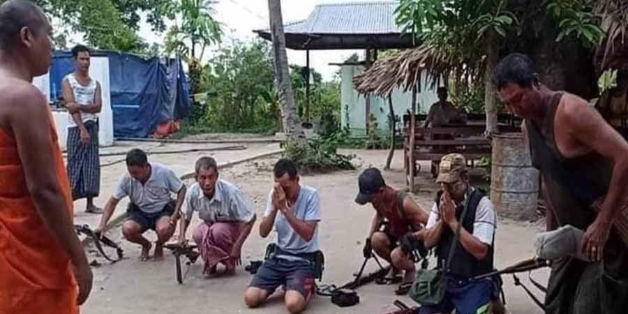 မင်းကုန်းရွာပြည်သူများ၏ ကျွဲနွားနှင့် တယ်လီဖုန်းများကို ပျူစောထီးအဖွဲ့ အဓမ္မသိမ်းယူ
