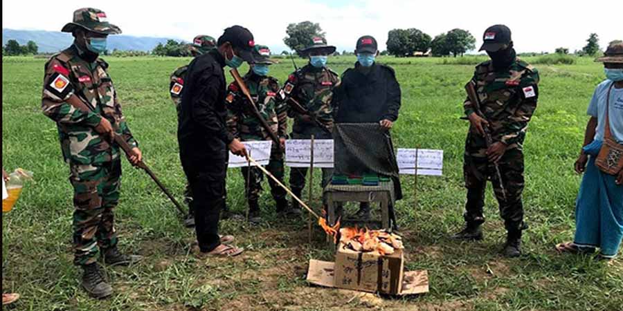 ၆ လအတွင်း ဖမ်းဆီးရမိ မူးယစ်ဆေးများကို ကလေးမြို့နယ်ပြည်သူ့ရဲတပ်ဖွဲ့ မီးရှို့ဖျက်ဆီး