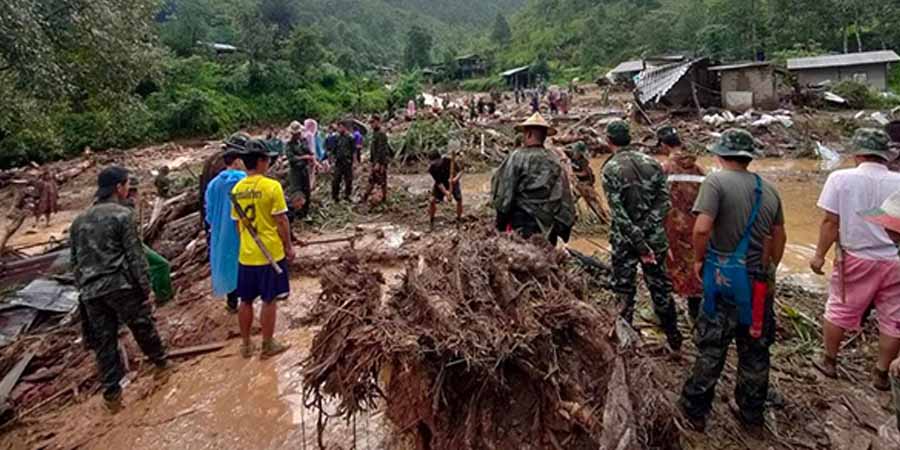 လွိုင်တိုင်းလျန်းတွင် တောင်ကျရေကြောင့် နေအိမ်နှင့်လူများ ရေထဲမျှောပါ၊ ၄ ဦးသေဆုံးပြီး ၁၀ ဦး ဒဏ်ရာရ