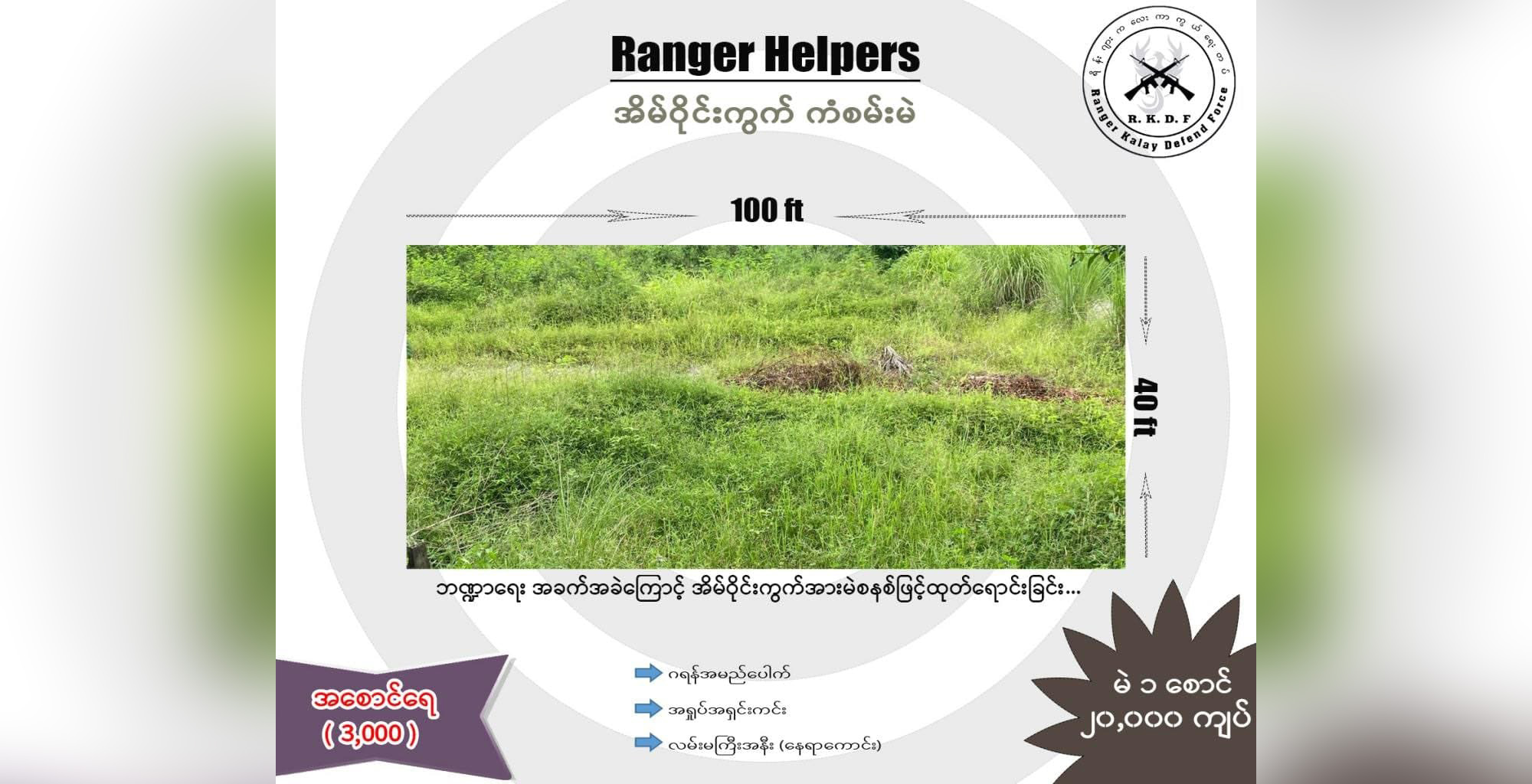 တော်လှန်ရေး ရန်ပုံငွေအတွက် မြေကွက် ကံစမ်းမဲဖောက်