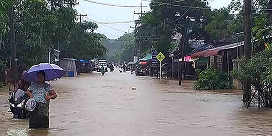 မွန်ပြည်နယ်  ရေးမြို့နယ်တွင် ရေကြီး (ဓာတ်ပုံ)