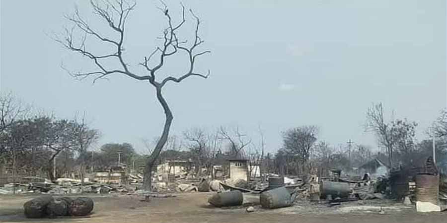 အရာတော်တွင် မေလမှဇူလိုင်လအထိ စစ်ကောင်စီတပ် မီးရှို့ခဲ့သည့် အိမ်ခြေပေါင်း ၈၀၀ ကျော်ရှိ