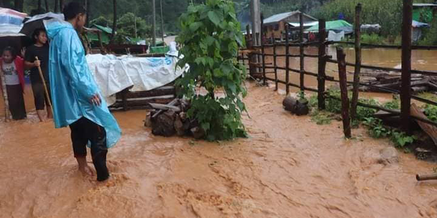 ဒီးမော့ဆိုမြို့နယ်တွင် စစ်ဘေးရှောင်များ ရေဘေးဒုက္ခထပ်ကြုံနေရ