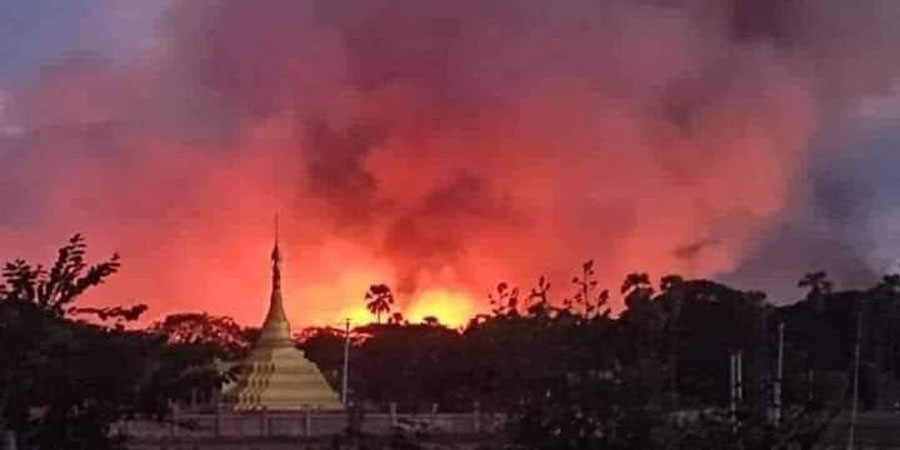 စစ်တပ်က နှစ်ရက်ဆက်မီးရှို့သဖြင့် ငတရော်ကျေးရွာ ရွာလုံးကျွတ်နီးပါး မီးလောင်ဆုံးရှုံး