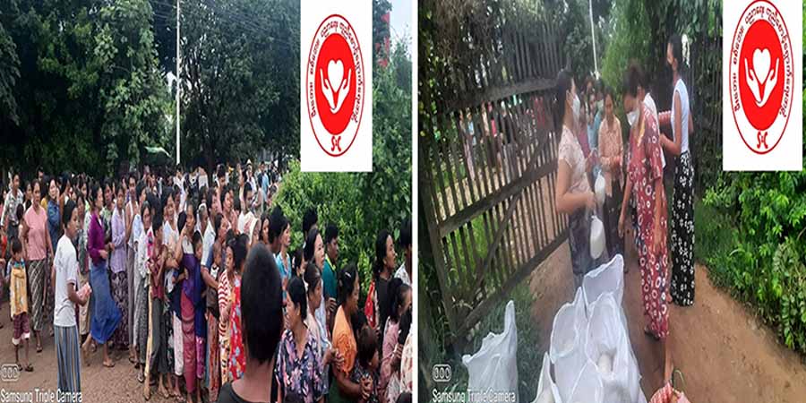 မုံရွာတွင် စား၀တ်နေရေးအခက်ကြုံနေသူများကို အခြေခံစားသောက်ကုန်များလှူဒါန်း